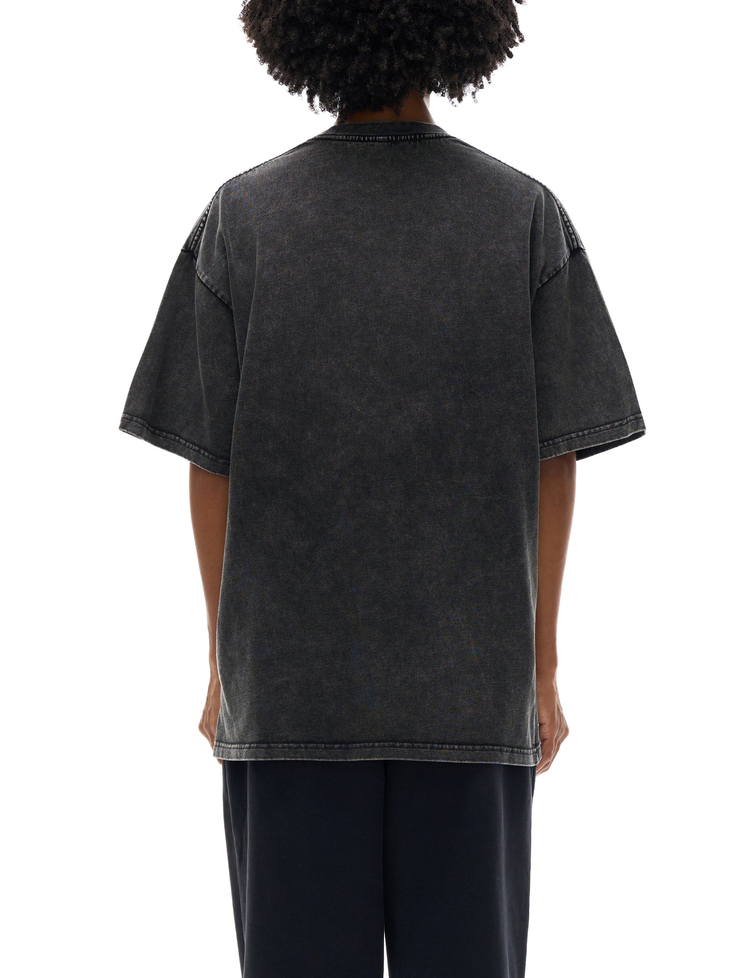 WAKE UP Snow Washed Oversized Cotton T-Shirt