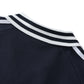 Contrast Striped Lapel Collar Sweatshirt