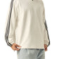 Contrast Striped Lapel Collar Sweatshirt
