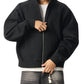 WAKE UP Fleeced Full-Zip Boxy Hoodie