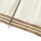 WAKE UP Striped Trim Zip-Up Hoodie