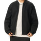 WAKE UP Essential Zip-Up Fleeced Varsity Jacket