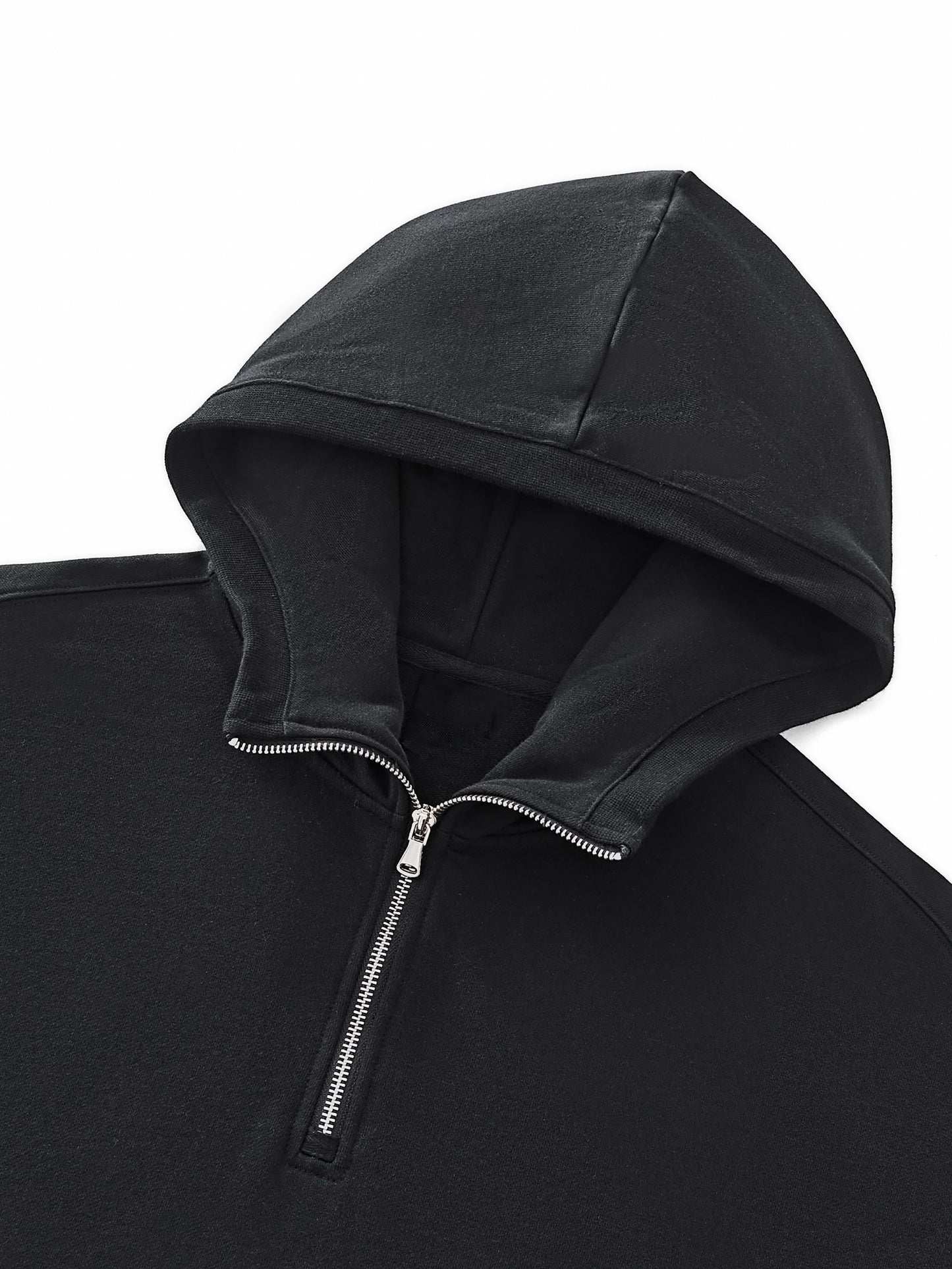 WAKE UP Big Hood Half-Zip Fleece Hoodie