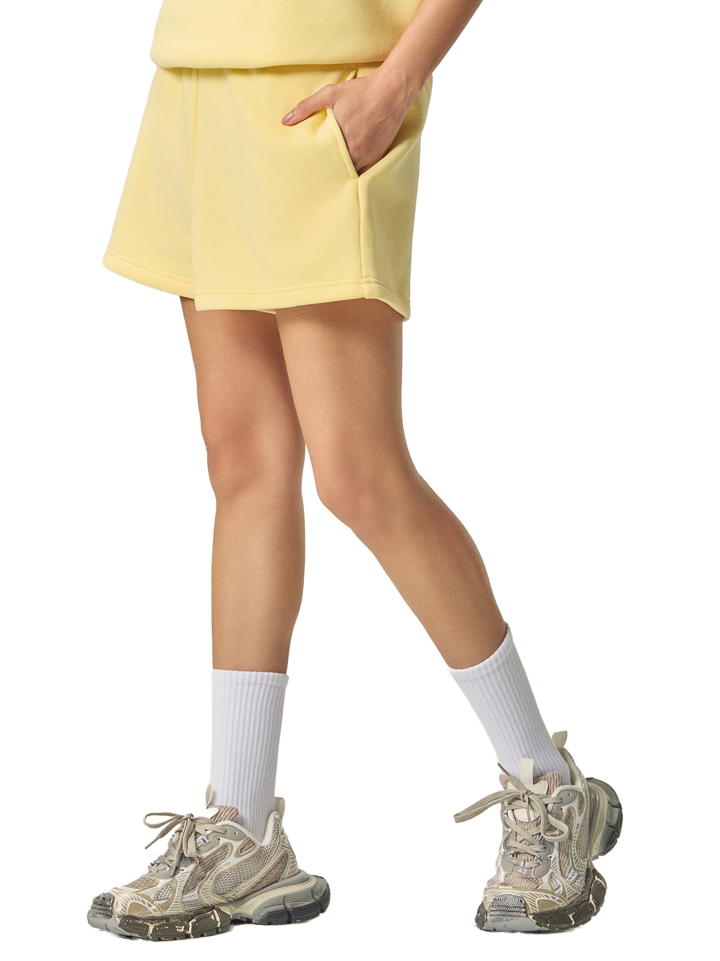 WAKE UP Essential Fleece Drawstring Sweatshorts