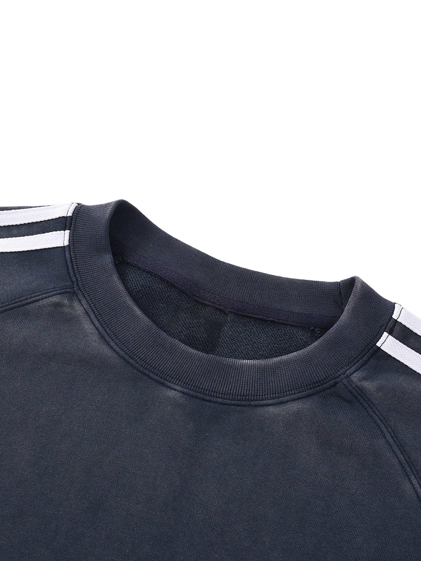 WAKE UP Snow Washed Contrast Tape Sweatshirt