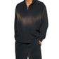 WAKE UP Sun Fade Raw Edge Quarter-Zip Sweatshirt