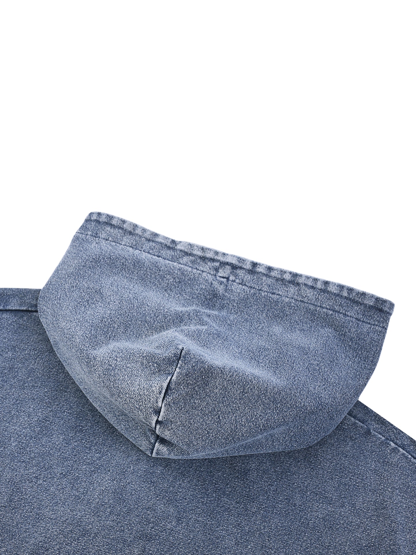 WAKE UP Snow Wash Oversized Zip-Up Hoodie