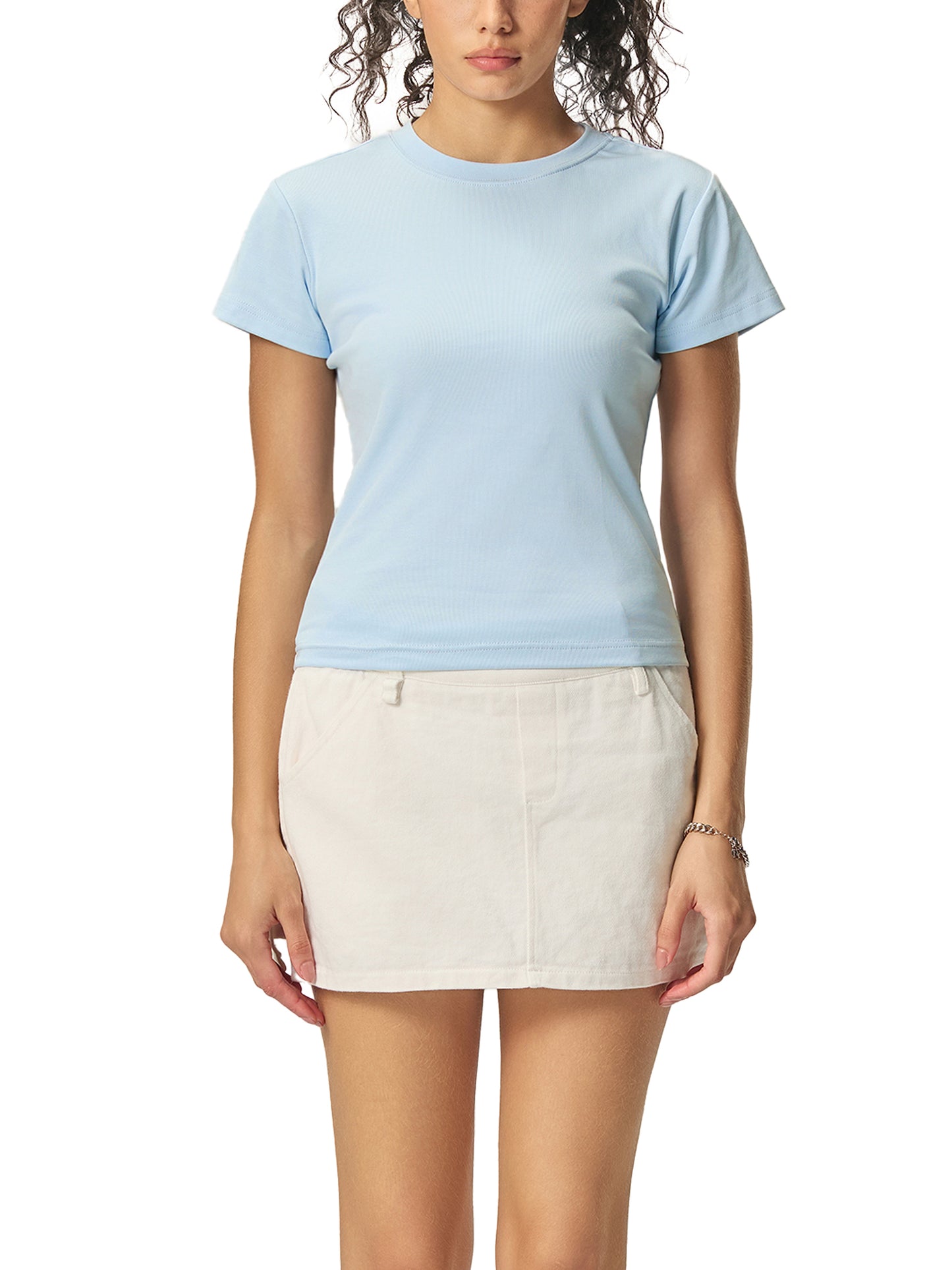 WAKE UP Essential Bodycon Crewneck T-Shirt