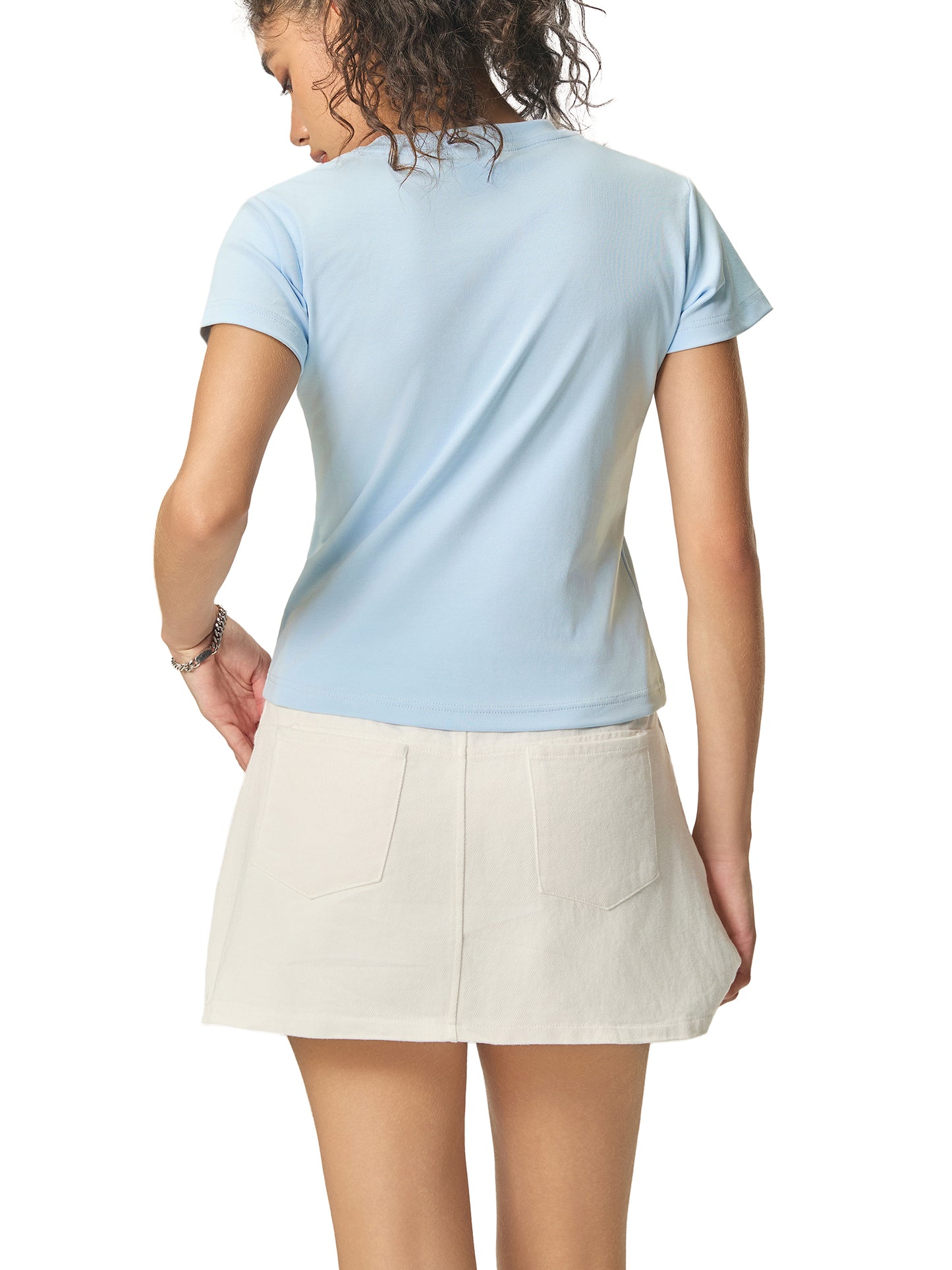 WAKE UP Essential Bodycon Crewneck T-Shirt