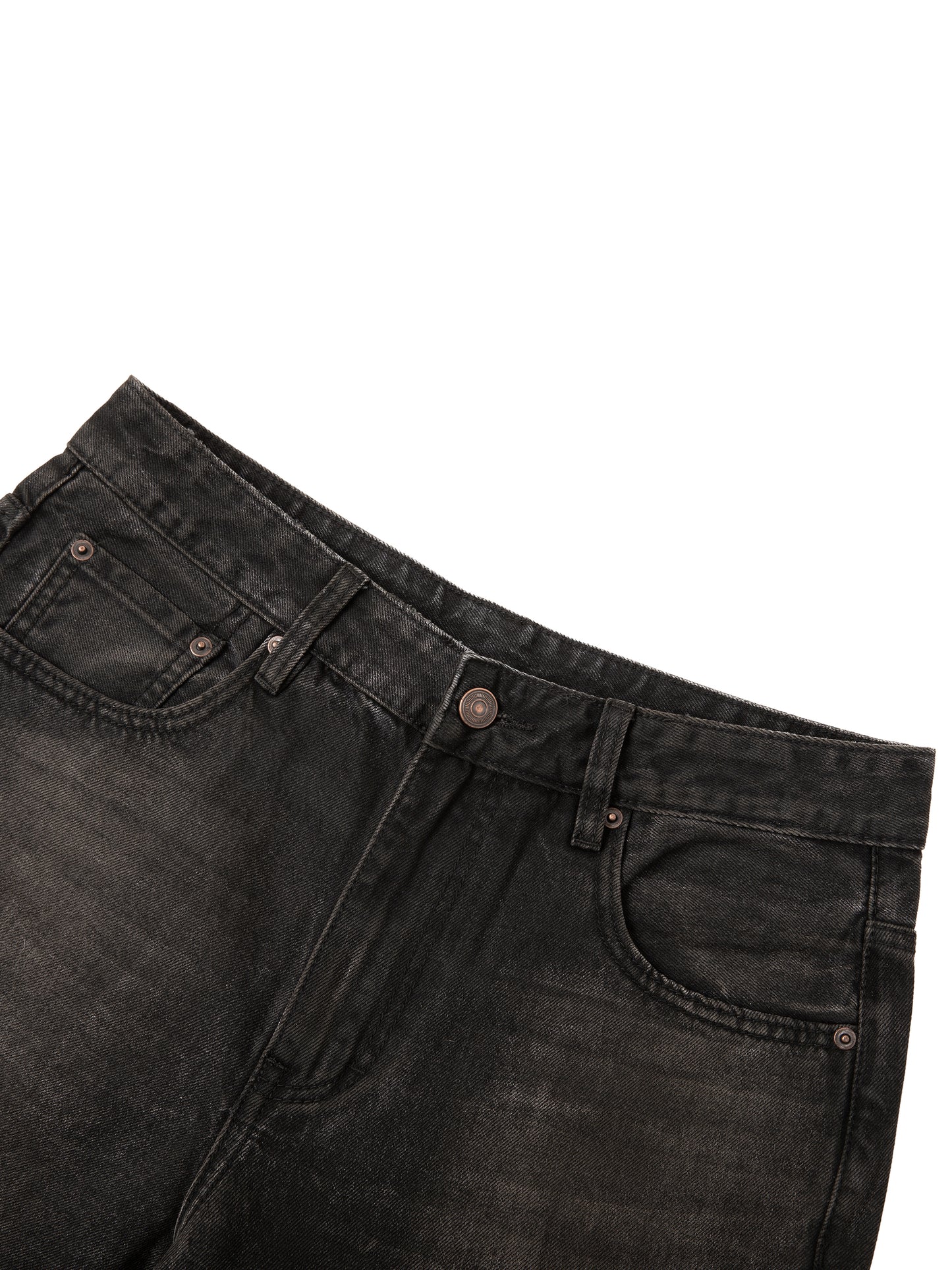WAKE UP Black Vintage Wash Heavyweight Denim Jeans