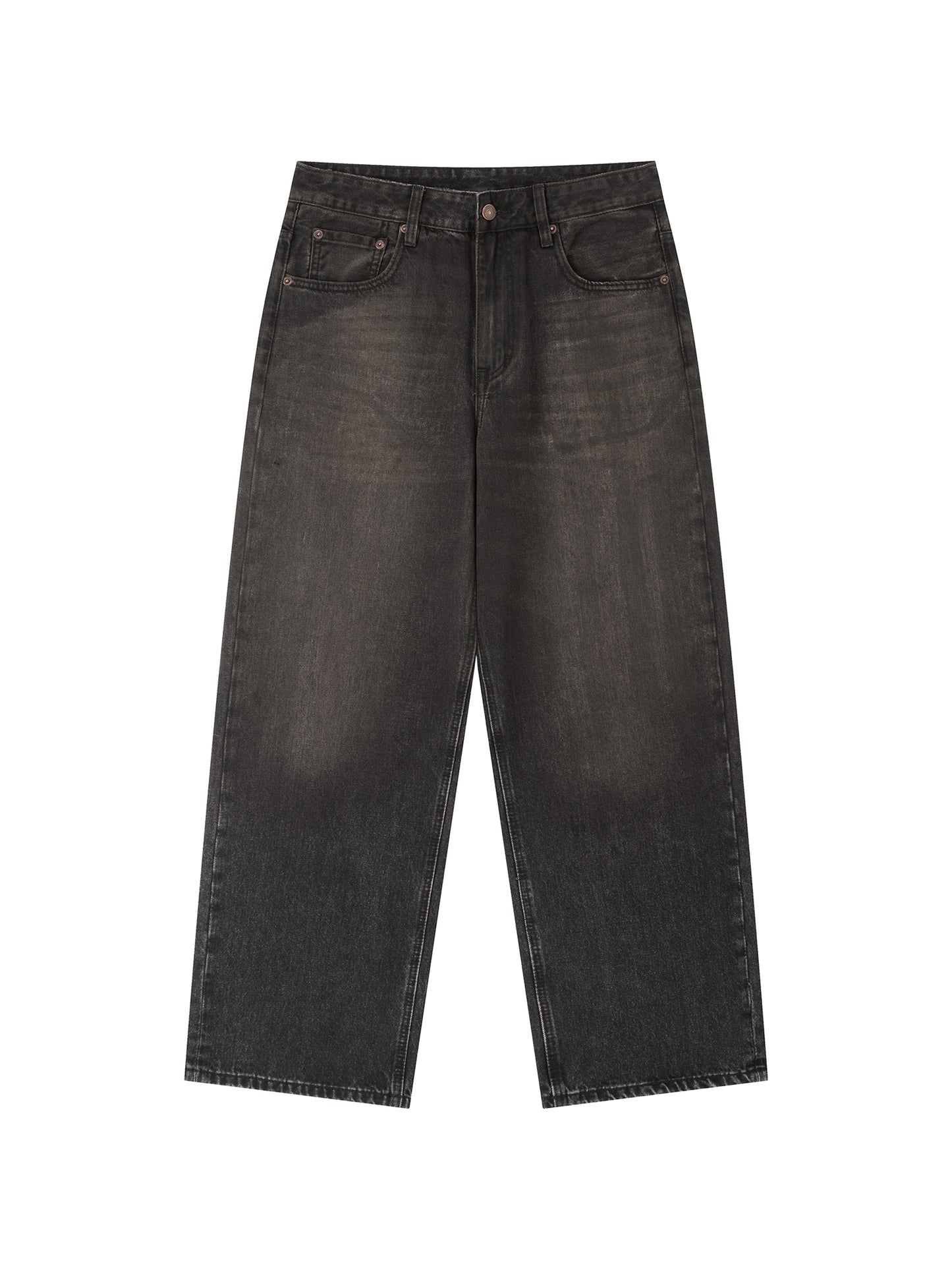 WAKE UP Black Vintage Wash Heavyweight Denim Jeans