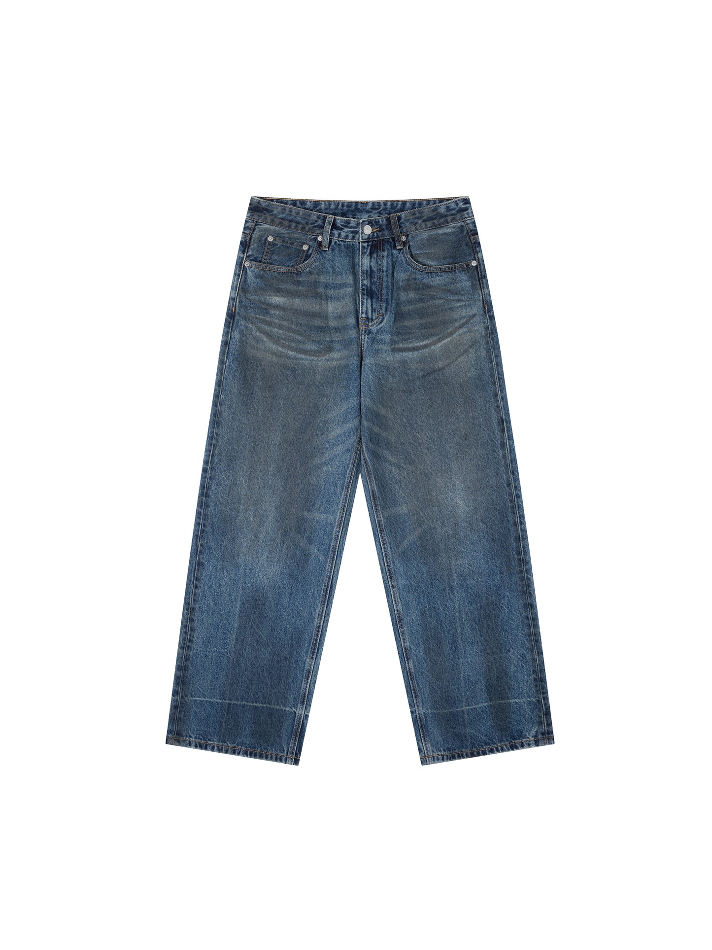 WAKE UP Vintage Wash Baggy Denim Jeans