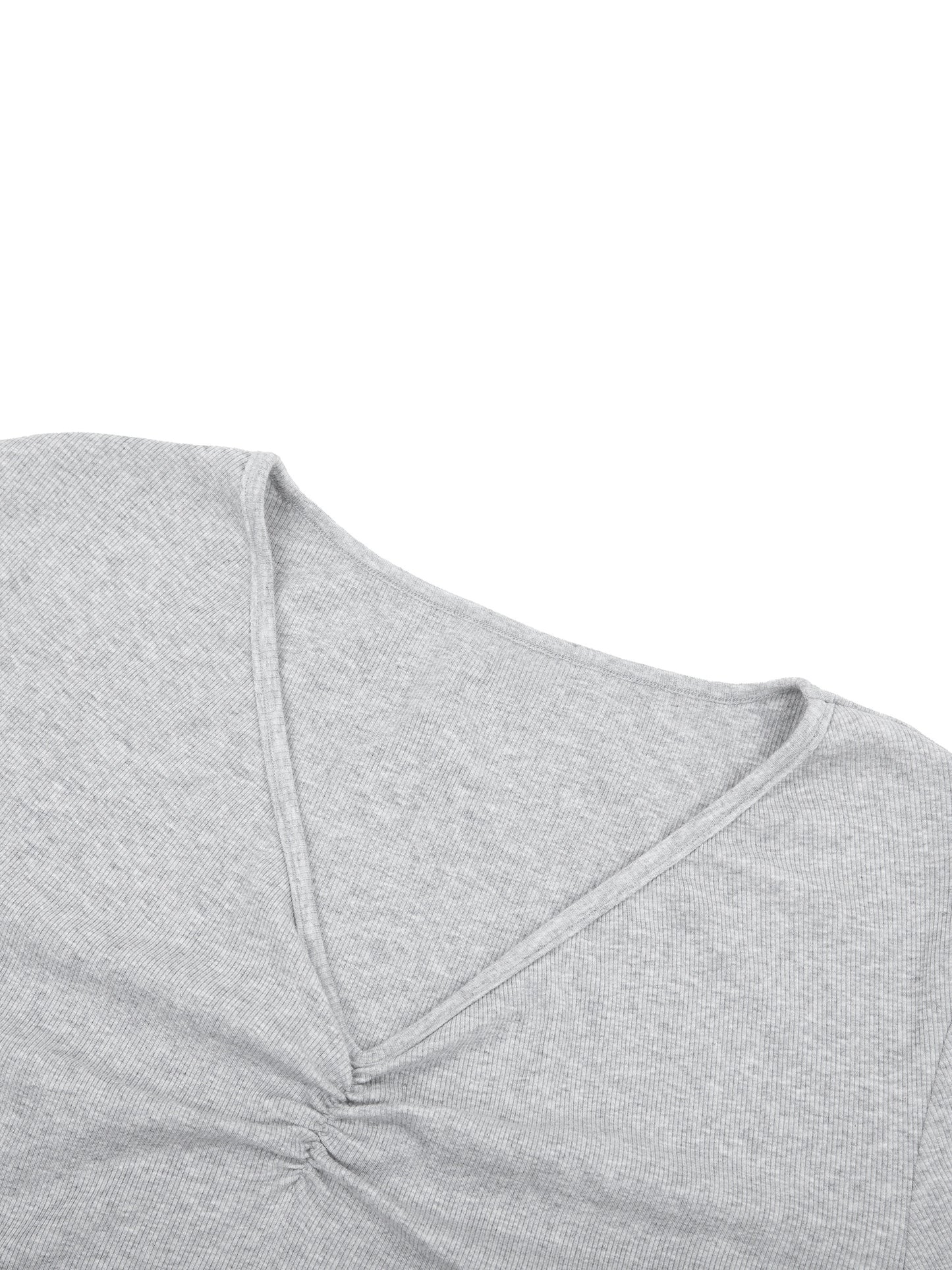 WAKE UP Women's Ruched Long Sleeve Crop T-Shirt