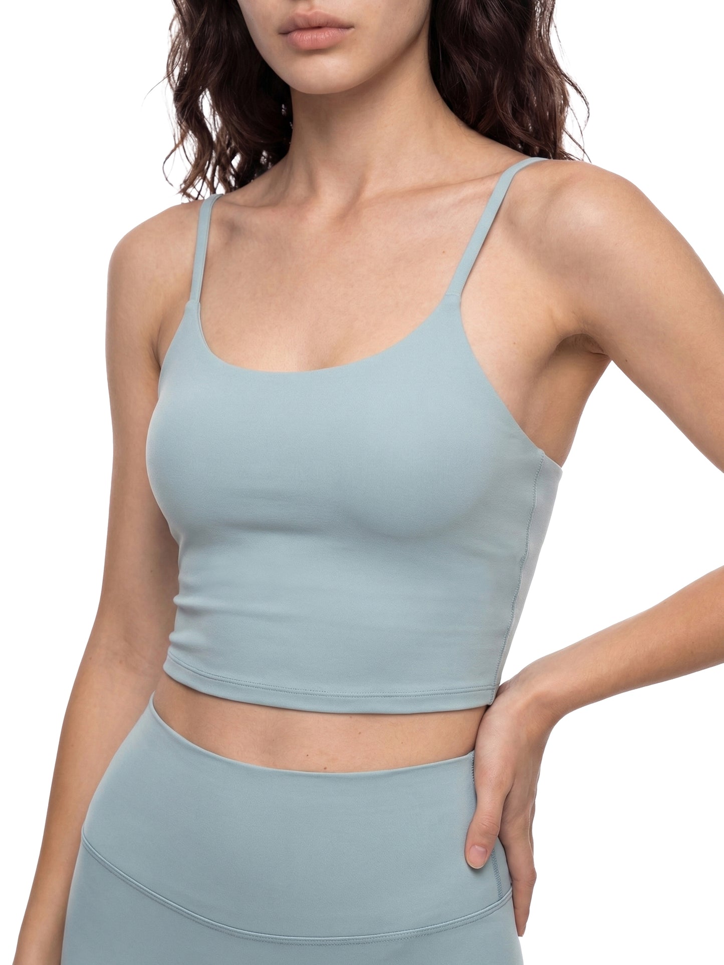 WAKE UP Spaghetti Strap Yoga Sports Bra