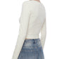 WAKE UP Women's Ruched Long Sleeve Crop T-Shirt